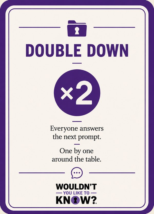 Double Down — everyone answers the next prompt, one by one around the table